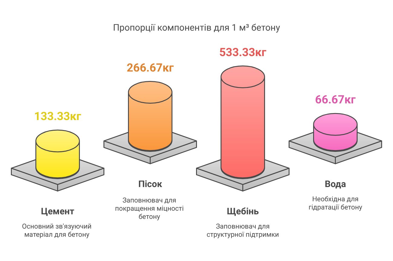 Praktisches Beispiel zur Berechnung der Betonproportionen