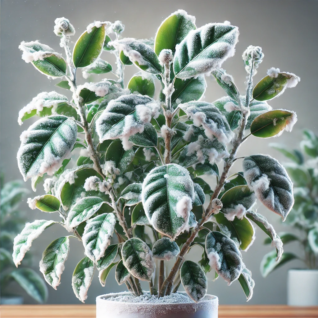 Meeldauw van ficus benjamina