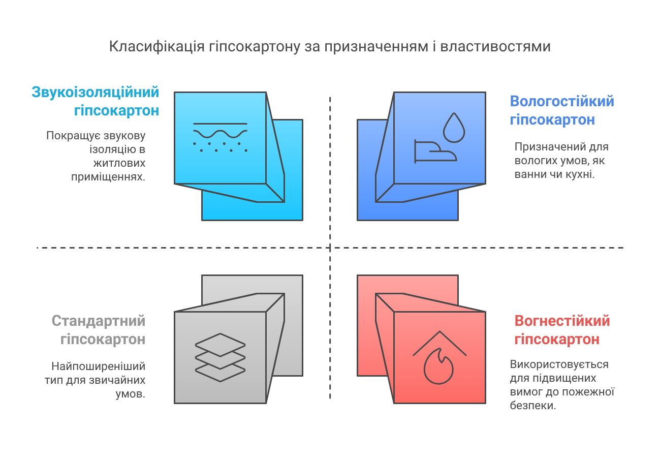 Основні види гіпсокартону - visual selection