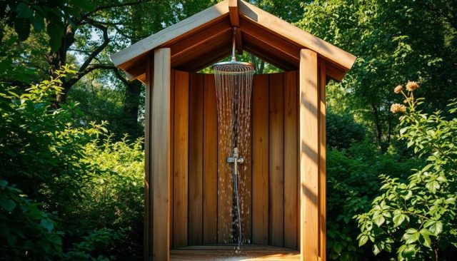 wooden summer shower