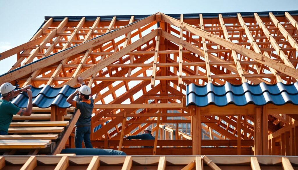 installation of battens for metal tiles