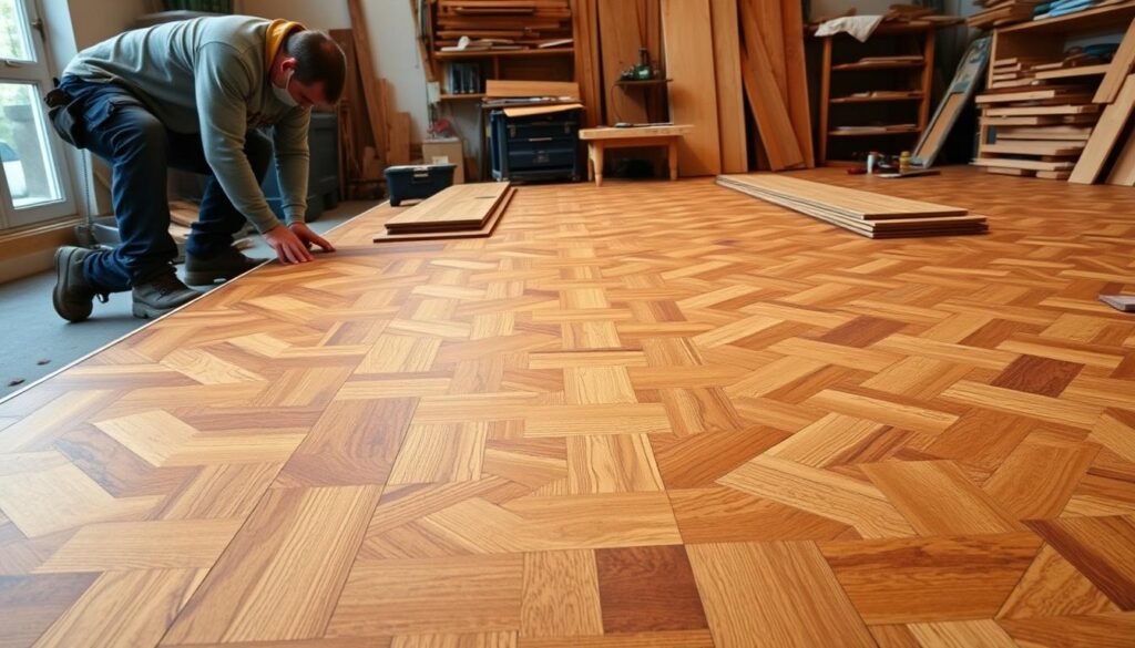 installation of parquet boards