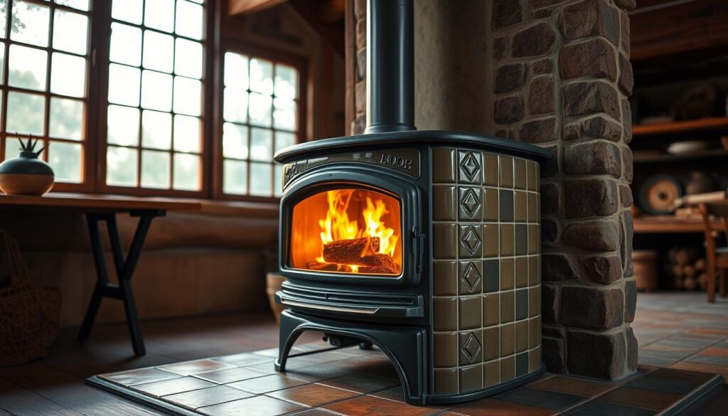 tile stove for two rooms