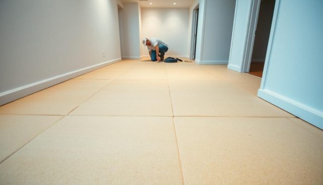 floor sound insulation in an apartment