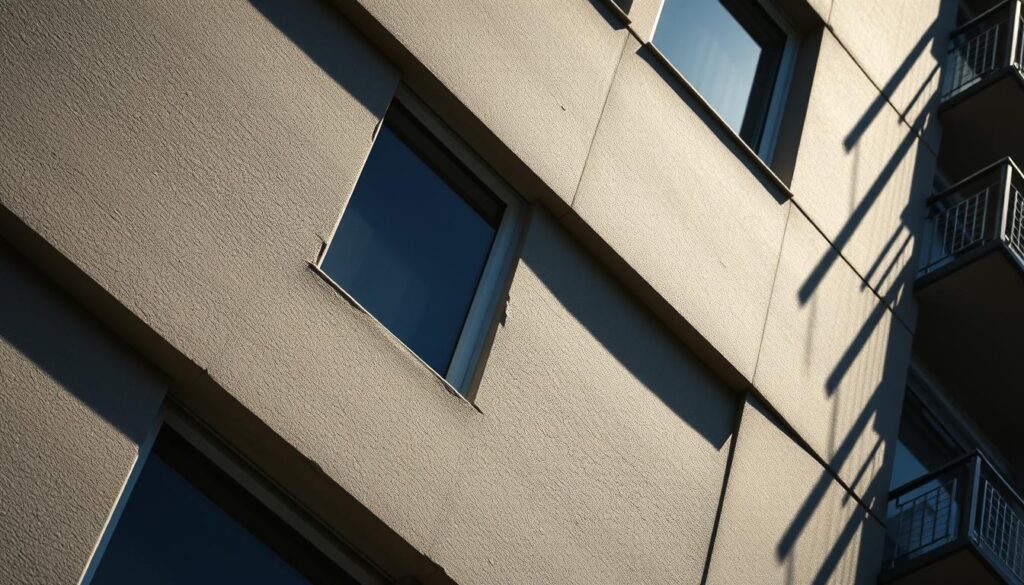 Joints thermiques sur la façade d'une maison