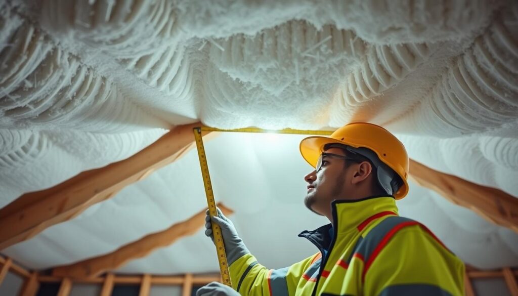 isolation du plafond avec de la laine minérale