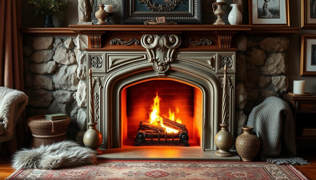 interior finishing of the fireplace