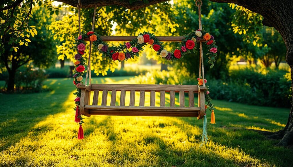 decorating the swing