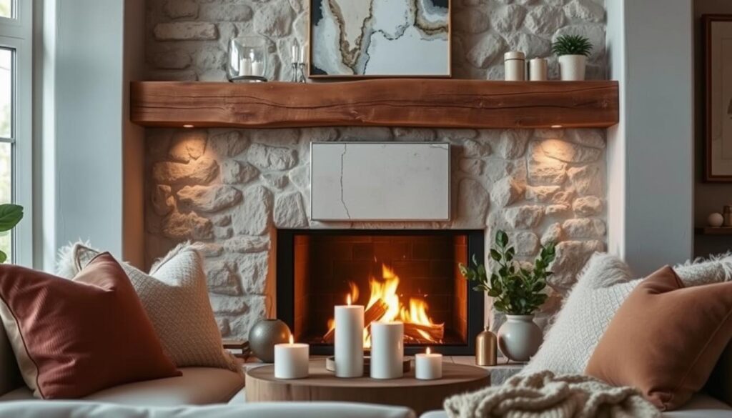 decorating the fireplace