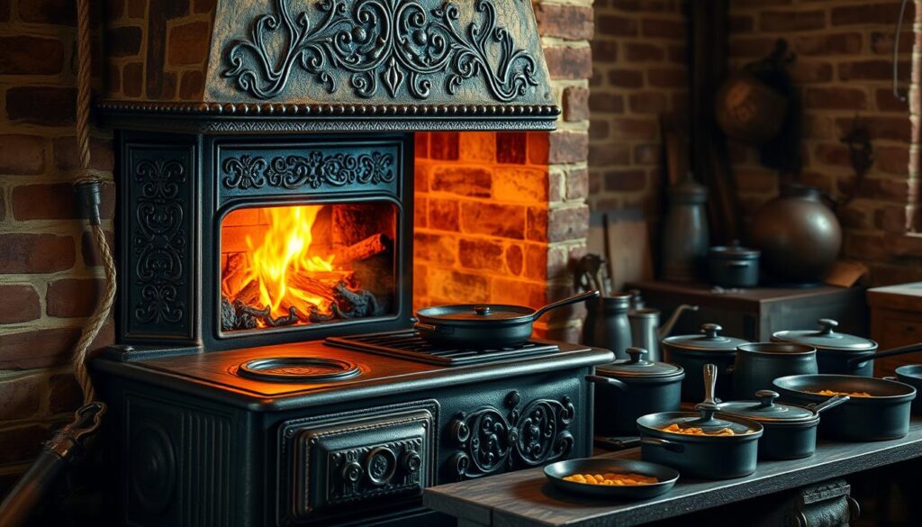 stove with a cooktop