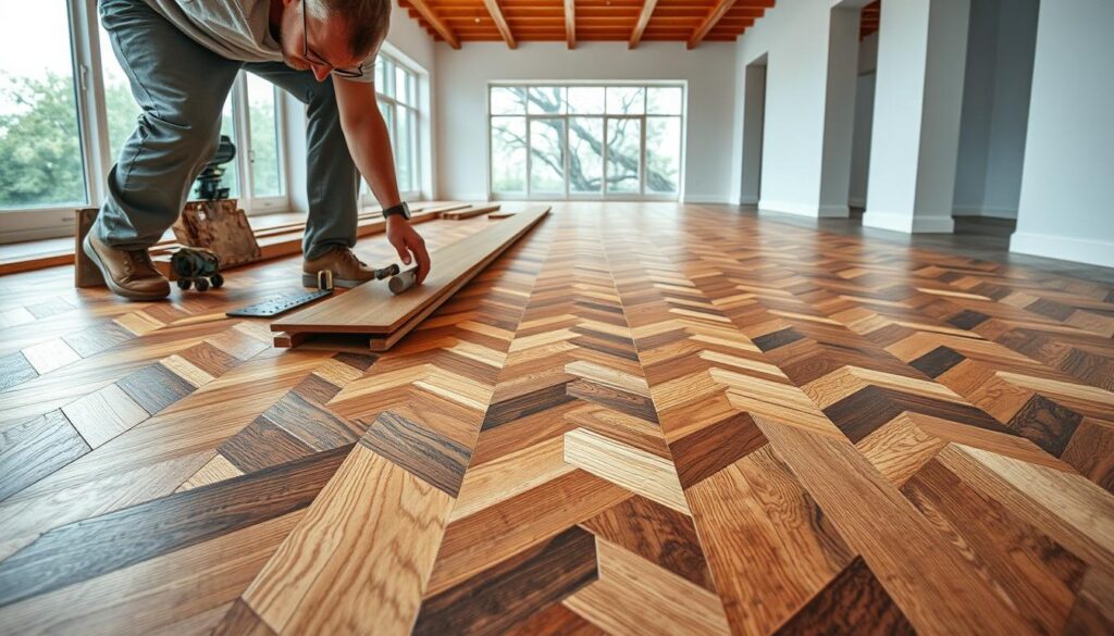 installation of parquet boards