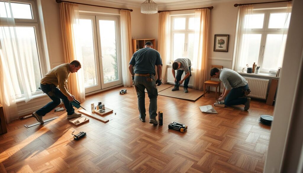 laying parquet in Kyiv