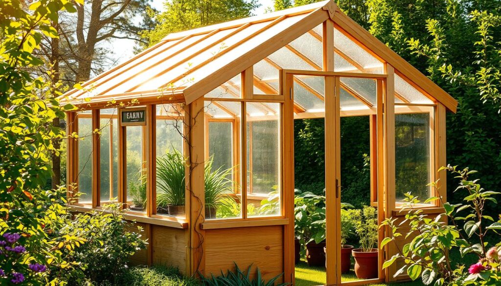 wooden greenhouse