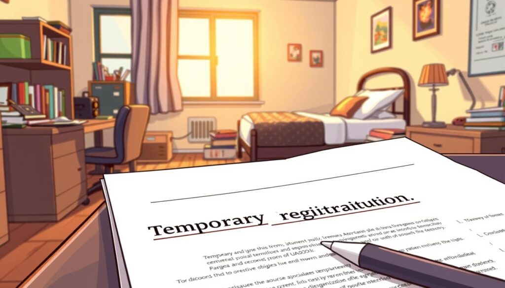 Temporary registration in the dormitory