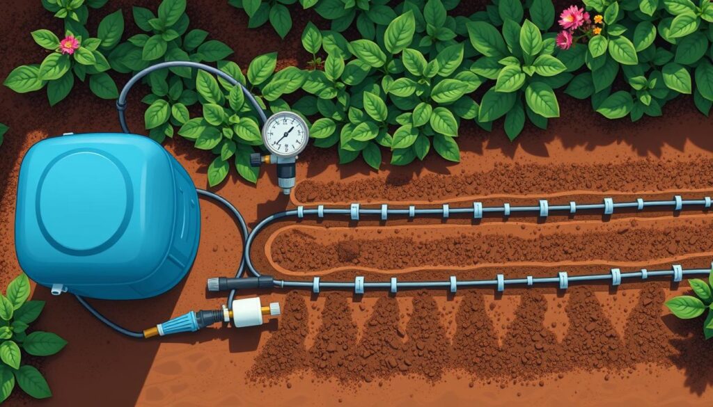 Installing drip irrigation