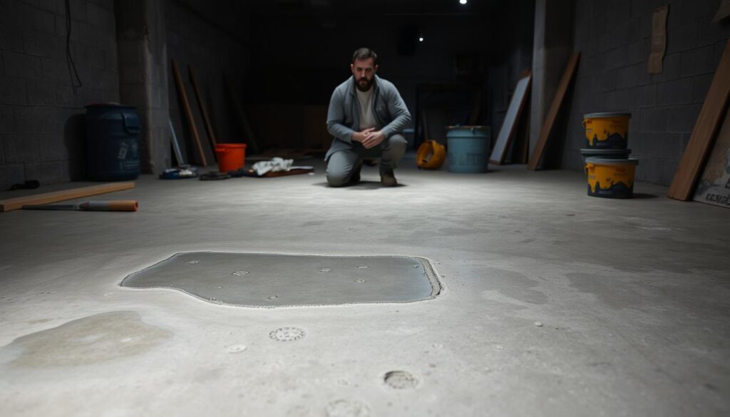 installation of self-leveling floor