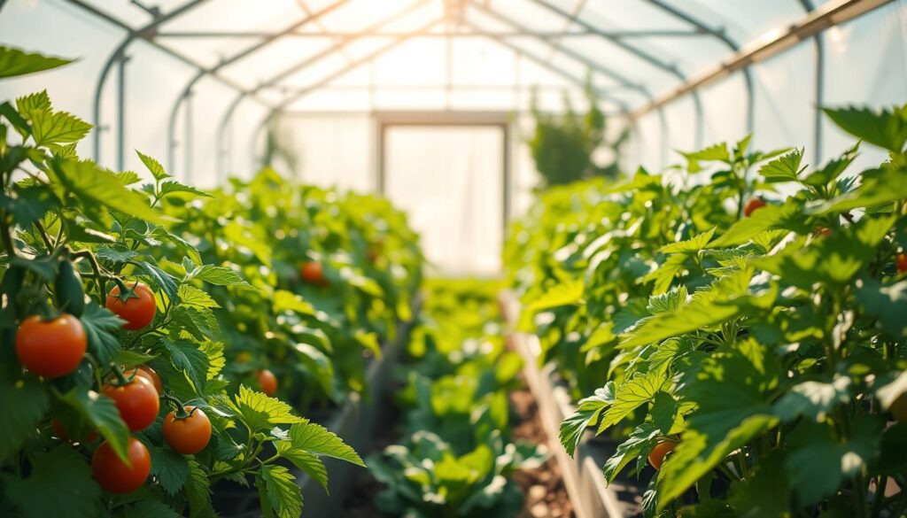 cultivo de verduras en el invernadero